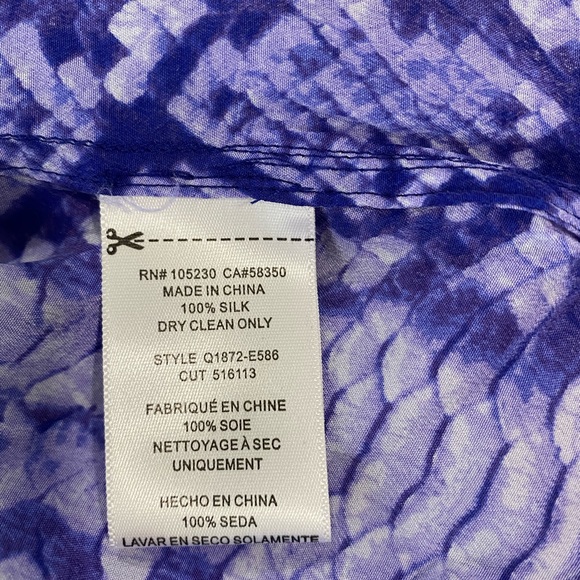 Equipment Femme Blue Silk Snake Print Dress S/P - Picture 4 of 7